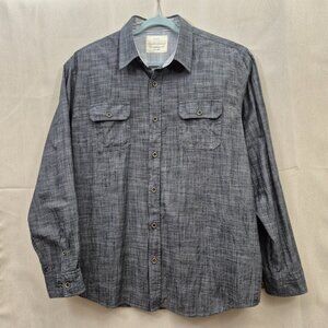 Original Weatherproof Vintage 2XL Button Down Long Sleeve Dress Shirt Gray